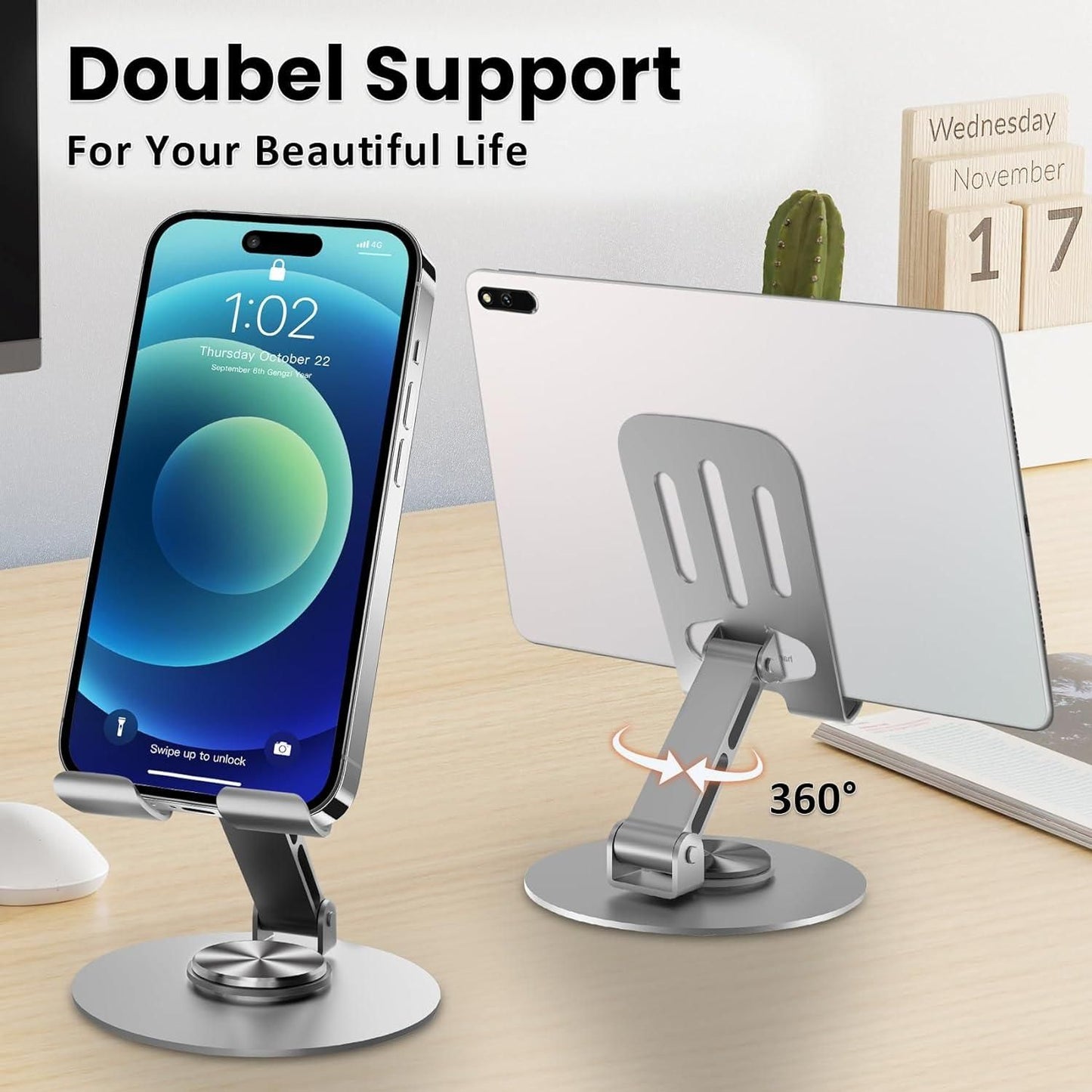 Aluminium 360° Rotatable Phone/Tablet Stand
